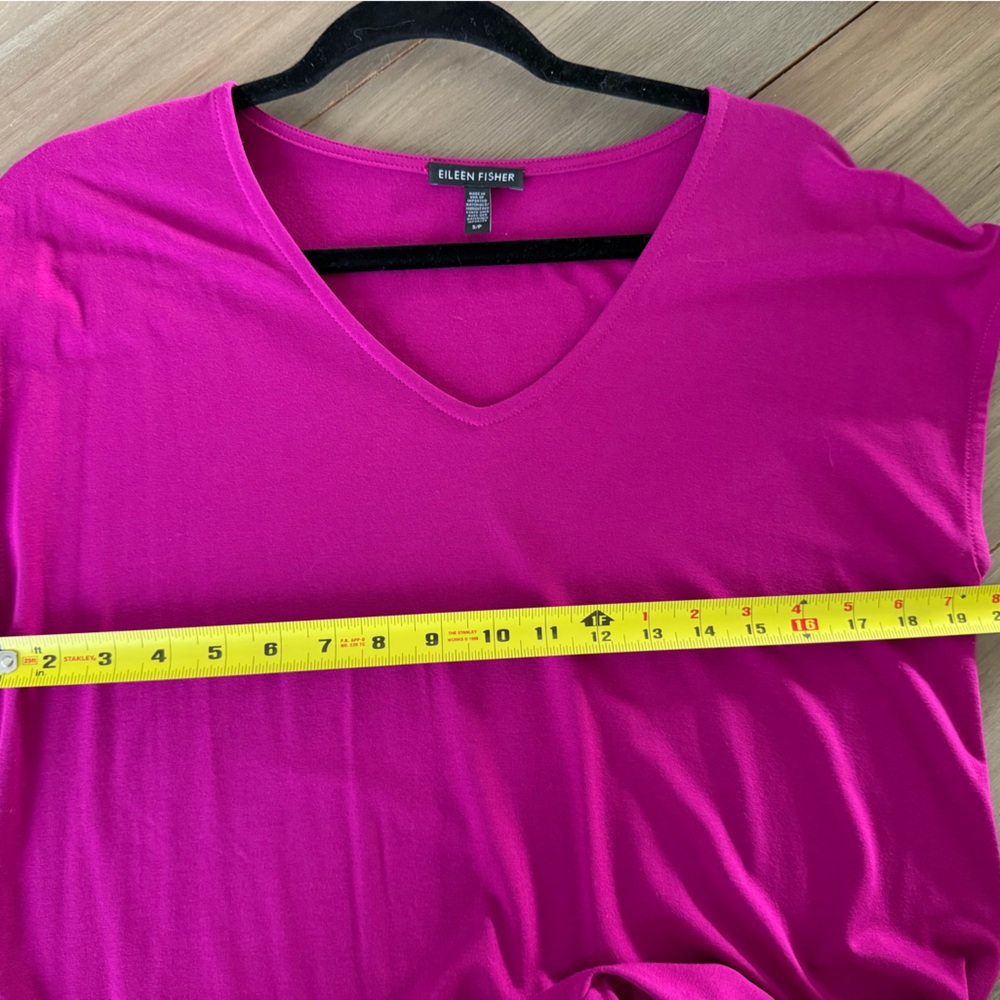 Eileen Fisher Fuchsia V-Neck Midi Dress, Size S - Picture 4 of 6